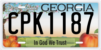 GA license plate CPK1187