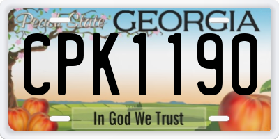 GA license plate CPK1190