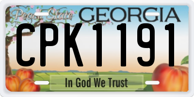 GA license plate CPK1191