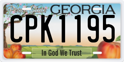 GA license plate CPK1195