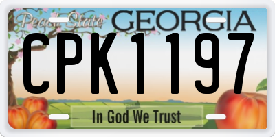 GA license plate CPK1197