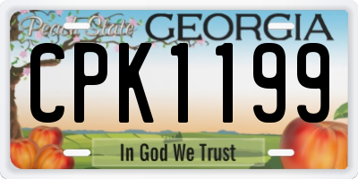 GA license plate CPK1199