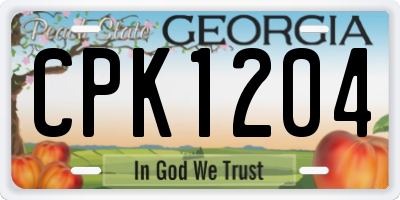 GA license plate CPK1204