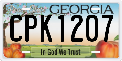 GA license plate CPK1207