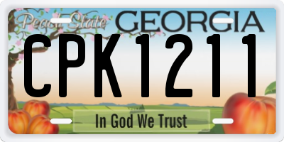 GA license plate CPK1211