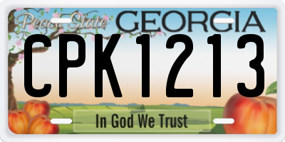 GA license plate CPK1213