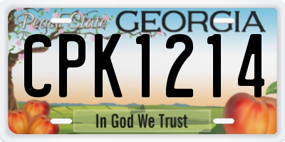 GA license plate CPK1214