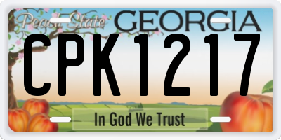 GA license plate CPK1217