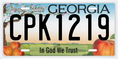 GA license plate CPK1219