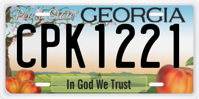 GA license plate CPK1221
