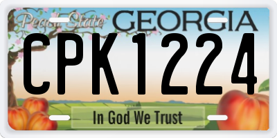 GA license plate CPK1224