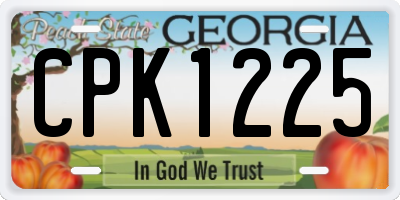 GA license plate CPK1225