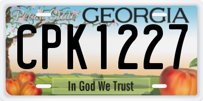 GA license plate CPK1227