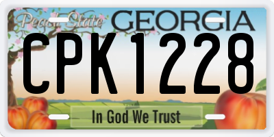 GA license plate CPK1228