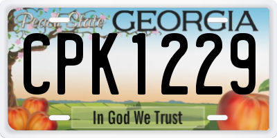 GA license plate CPK1229