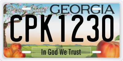 GA license plate CPK1230