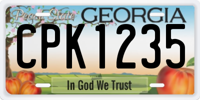 GA license plate CPK1235