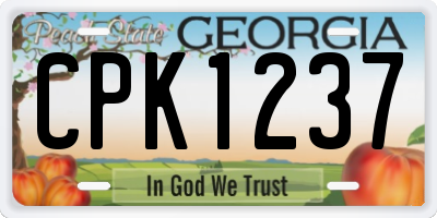 GA license plate CPK1237
