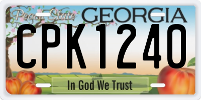 GA license plate CPK1240
