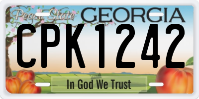 GA license plate CPK1242