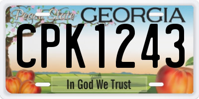 GA license plate CPK1243
