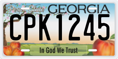 GA license plate CPK1245