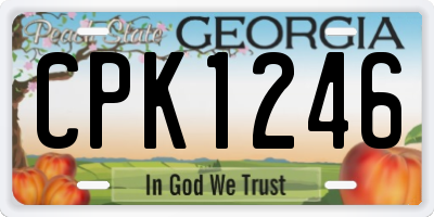 GA license plate CPK1246