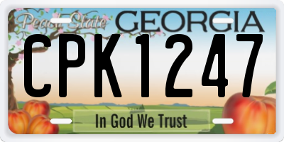 GA license plate CPK1247