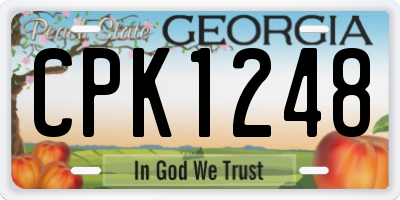 GA license plate CPK1248