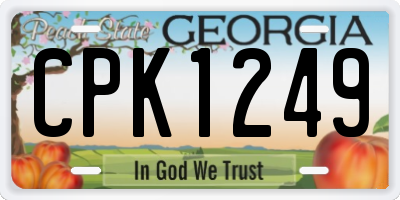 GA license plate CPK1249