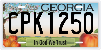 GA license plate CPK1250