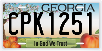 GA license plate CPK1251