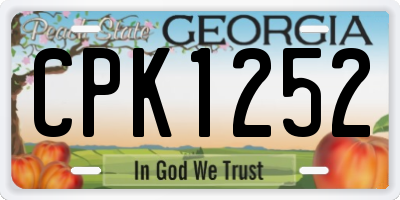 GA license plate CPK1252