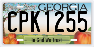 GA license plate CPK1255