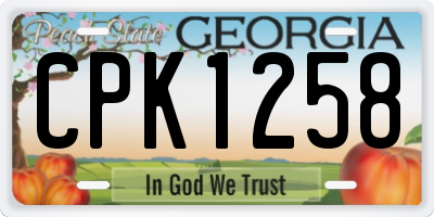 GA license plate CPK1258