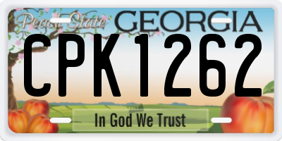 GA license plate CPK1262