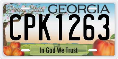 GA license plate CPK1263