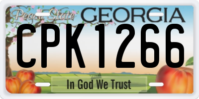 GA license plate CPK1266