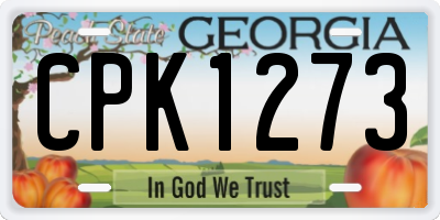 GA license plate CPK1273