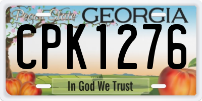 GA license plate CPK1276
