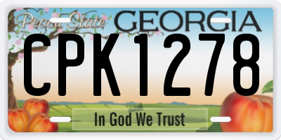 GA license plate CPK1278