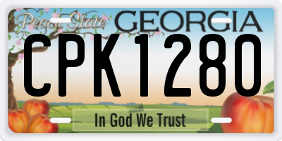 GA license plate CPK1280