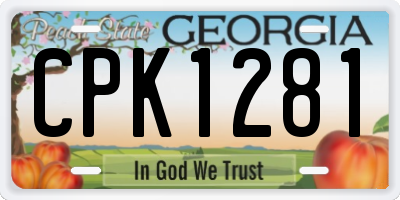 GA license plate CPK1281