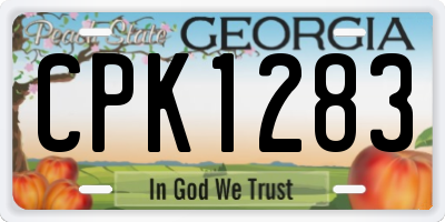 GA license plate CPK1283