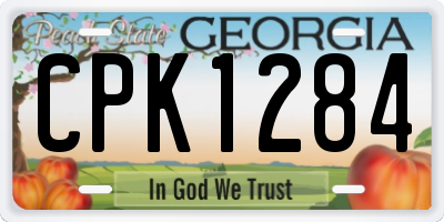 GA license plate CPK1284
