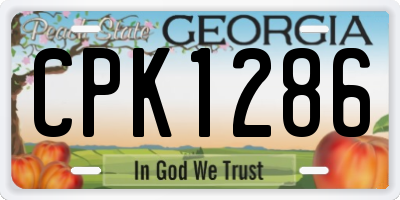 GA license plate CPK1286