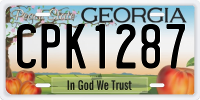 GA license plate CPK1287
