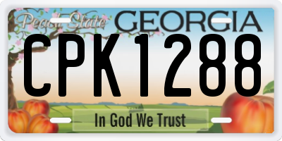 GA license plate CPK1288
