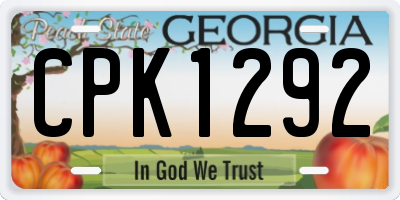 GA license plate CPK1292