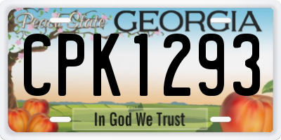 GA license plate CPK1293